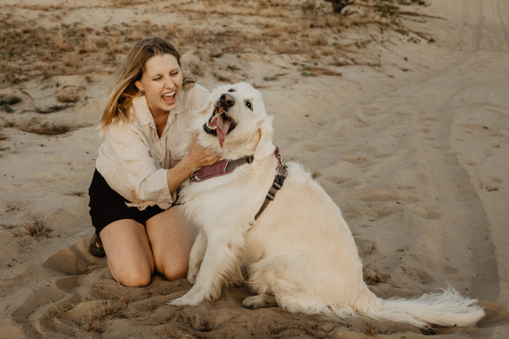 sesja rodzinna z psem, sesja na plaży